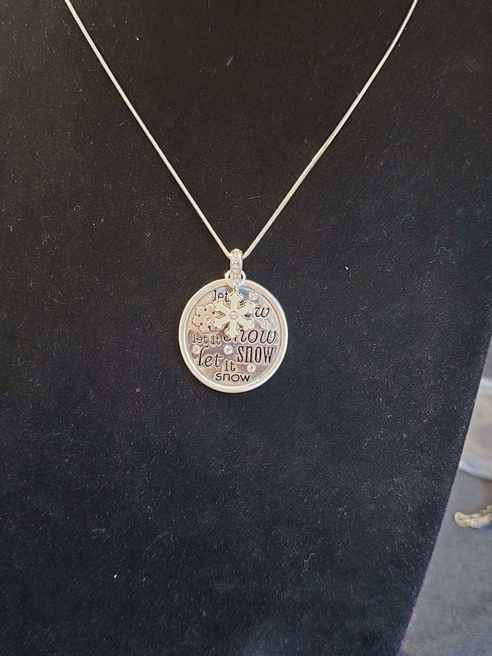 Brighton "Let It Snow" reversible necklace.